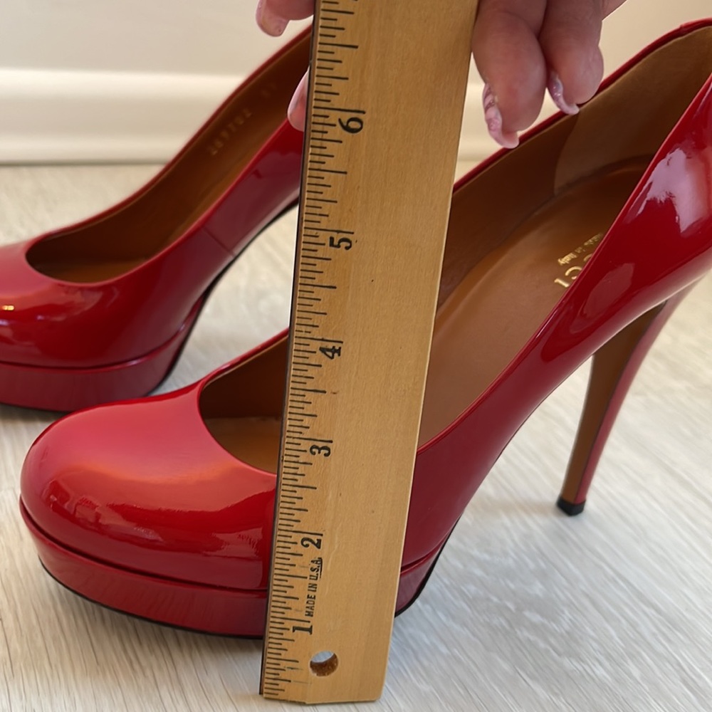 Gucci red platform pumps size 37 - Picture 6 of 10